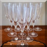 G04. Set of 10 Baccarat Crystal flutes. 